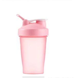 protein shaker bottle blender for shake and pre work out, best shaker cup (bpa free) w. classic loop top & whisk ball, kitchen water bottle (16oz-400ml-1pack, pink top/pink body)