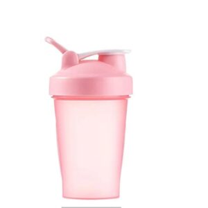 Protein Shaker Bottle Blender for Shake and Pre Work Out, Best Shaker Cup (BPA free) w. Classic Loop Top & Whisk Ball, Kitchen Water Bottle (16OZ-400ML-1PACK, Pink Top/Pink Body)