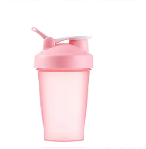 Protein Shaker Bottle Blender for Shake and Pre Work Out, Best Shaker Cup (BPA free) w. Classic Loop Top & Whisk Ball, Kitchen Water Bottle (16OZ-400ML-1PACK, Pink Top/Pink Body)