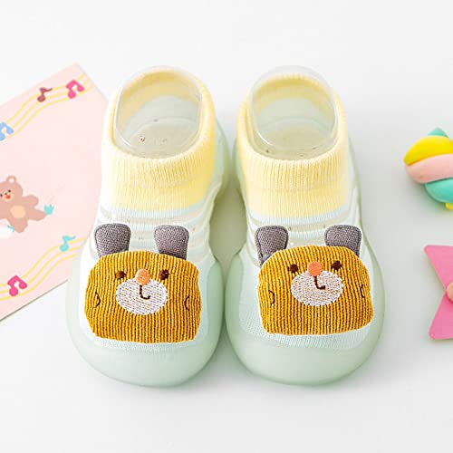 Lykmera Cartoon Socks Shoes Summer Autumn Comfortable Infant Toddler Shoes Cute Bear Pattern Mesh Breathable Floor Shoes (Light Blue, 2-2.5 Years Toddler)