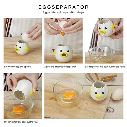 Cartoon Egg Separator Mini Egg White and Yolk Separator Practical and Simple Ceramic Egg Separator Suitable for Kitchen Baking Small Tools