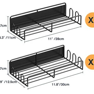 oponar 4 Pack Magnetic Spice Rack for Refrigerator: Large Capacity, Metal&Black