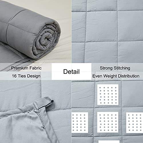 FindPanda Weighted Blanket Adult 17 lbs King Size 78"x85" Dark Grey, Premium Fabric with Glass Beads