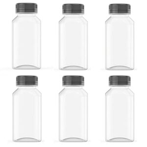 aqsxo 6 pcs 4 oz plastic juice bottles, plastic milk bottles, for juice, milk and other beverages.