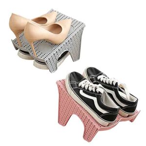 DAMJTLM Plastic Shoe Slots Shoe Rack High Heel Shoe Box Stand Storage Organizer