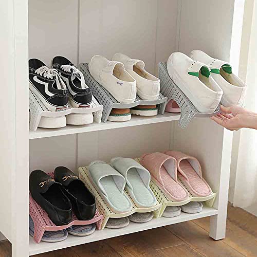 DAMJTLM Plastic Shoe Slots Shoe Rack High Heel Shoe Box Stand Storage Organizer