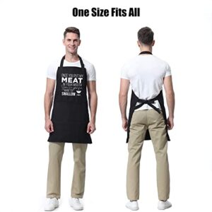 Miracu Funny Aprons for Men - Husband Gifts from Wife, Naughty Gifts for Husband - Fathers Day, Birthday Gifts for Men, Male Best Friend, Boyfriend, Fiance, Guy, Chef Him - BBQ Grilling Cooking Apron