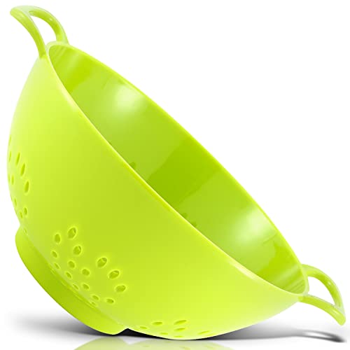 Meadow Lane Goods 6-Inch, 3 Cup Personal Colander With Dual Handles For Fruit & Vegetable Portion Control (1 Pack, Green)