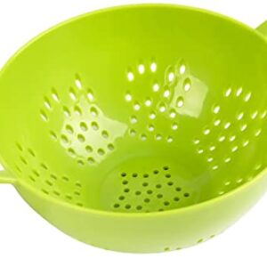 Meadow Lane Goods 6-Inch, 3 Cup Personal Colander With Dual Handles For Fruit & Vegetable Portion Control (1 Pack, Green)