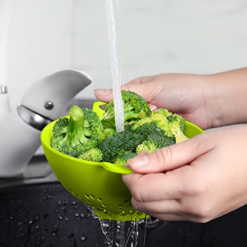 Meadow Lane Goods 6-Inch, 3 Cup Personal Colander With Dual Handles For Fruit & Vegetable Portion Control (1 Pack, Green)