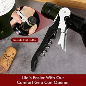 Professional Waiter Corkscrew Wine Openers Set (4 PCS),Upgraded With Heavy Duty Stainless Steel Hinges Wine Key for Restaurant Waiters, Sommelier, Bartenders