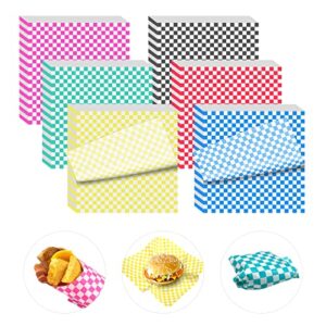 240 sheets variety pack checkered dry waxed deli paper sheets 12x12 inch paper sandwich paper liners, food basket liners wax paper deli wrap wax paper sheets for wrapping bread and sandwiches