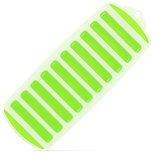 Meadow Lane Ice Stick/Cube Tray, Green 1-Tray (1-Pack, Green), Narrow and Long for Sports Bottles