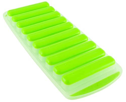 Meadow Lane Ice Stick/Cube Tray, Green 1-Tray (1-Pack, Green), Narrow and Long for Sports Bottles