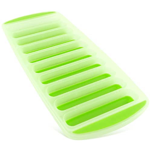 Meadow Lane Ice Stick/Cube Tray, Green 1-Tray (1-Pack, Green), Narrow and Long for Sports Bottles