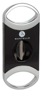 mantello v-cut cigar cutter gloss black in gift box