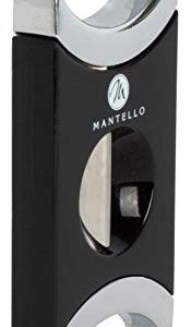 Mantello V-Cut Cigar Cutter Gloss Black in Gift Box