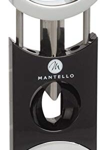 Mantello V-Cut Cigar Cutter Gloss Black in Gift Box