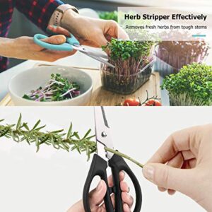 Kitchen Shears Scissors, iBayam 3-Color Stainless Steel Dishwasher Safe Food Scissors for Herbs Chicken Meat Poultry Fish BBQ, 8 Inch Utility Cooking Scissors for Women Men with Small Hands