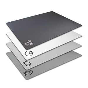 fotouzy flexible plastic cutting board mats with food icons, bpa-free, non-porous, 100% non-slip back and dishwasher safe, unique modern neutral colors, set of 4