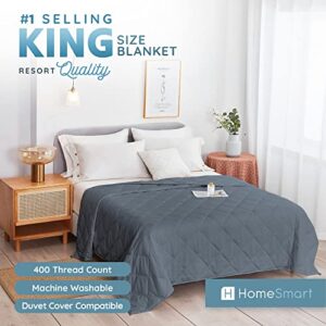 King Size Weighted Blanket 20 lbs by HomeSmart (an American Company) - 400 Thread Count Resort Quality Softness - 88"x96"