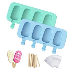 popsicles molds, ozera 2 pack homemade cake pop molds, reusable silicone popcical molds maker ice pop cream molds cakesicle molds