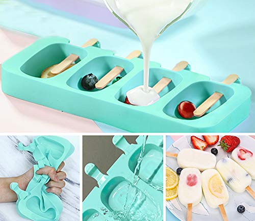 Popsicles Molds, Ozera 2 Pack Homemade Cake Pop Molds, Reusable Silicone Popcical Molds Maker Ice Pop Cream Molds Cakesicle Molds