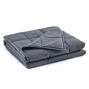 relaxblanket weighted blanket | 60''x80'',10lbs | for individual between 90-140 lbs | premium cotton material with glass beads | dark grey
