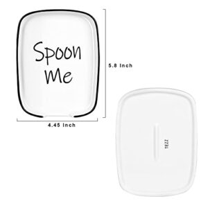 Spoon Rest For Kitchen Counter, 5.8×4.45 Inch, Ceramic Spoon Holder For Stove Top or Counter Top, Perfect for Placing Kitchen Utensils, Ladle, Coffee Spoons, Cooking spoons, Spatula, Tongs & More