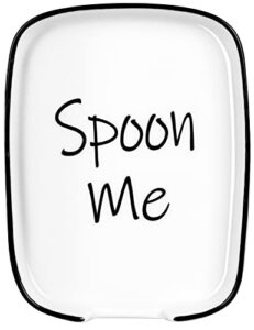 spoon rest for kitchen counter, 5.8×4.45 inch, ceramic spoon holder for stove top or counter top, perfect for placing kitchen utensils, ladle, coffee spoons, cooking spoons, spatula, tongs & more