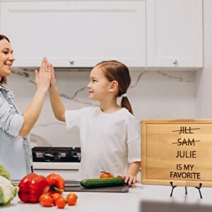 Personalized My Favorite Child Funny Cutting Board, Mom & Dad Kitchen Gifts, Mothers Day Gifts Idea from Daughter, Son, Customizable Birthday Gifts for Parents, Fathers Day Present, Christmas Gifts