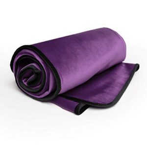avana waterproof throw blanket | protector for people and pets | leak proof moisture barrier - regular size, micro-velvet purple