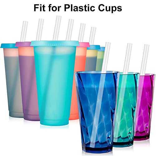 Replacement Straws for Stanley Tumbler Cups 20-40 oz, 6-Pack Reusable Thickened Plastic Clear Straws with Brush,Fit for Most Tumblers (12.1"(40oz and above))