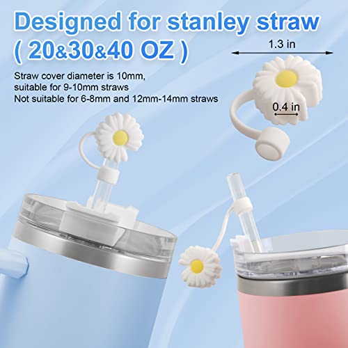 MLKSI 4 Pack Straws cover for Stanley 40 oz Adventure Tumbler, Straw Cover for Stanley Cup Accessories, 4 Pcs Straws Cap for Stanley 40 oz 30oz Tumbler with Handle