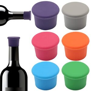 6pcs wine stoppers, reusable silicone wine corks, glass corks beverages beer champagne bottles for corks to keep wine fresh