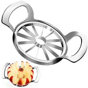 tiutiuu apple slicer, 12-blade extra large apple corer, stainless steel ultra-sharp apple cutter, pitter, wedger. upgraded version apple corer peeler designed for up to 4 inches apples