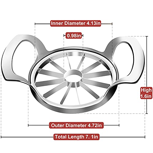 TIUTIUU Apple Slicer, 12-Blade Extra Large Apple Corer, Stainless Steel Ultra-Sharp Apple Cutter, Pitter, Wedger. Upgraded Version Apple Corer Peeler Designed for Up to 4 Inches Apples