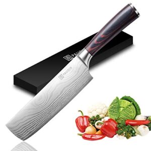 paudin nakiri knife razor sharp meat cleaver 7 inch high carbon stainless steel vegetable kitchen knife, multipurpose asian chef knife for home and kitchen with ergonomic handle