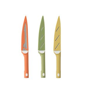 cokuma paring knives with sheath, 6pcs paring knife (3pcs pairing knife & 3pcs knife sheath), german steel paring knife set, fruit and vegetable knife for both home & restaurant