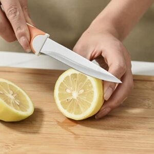 COKUMA Paring Knives With Sheath, 6PCS Paring knife (3pcs pairing knife & 3pcs knife sheath), German Steel Paring Knife Set, Fruit and Vegetable Knife for both Home & Restaurant
