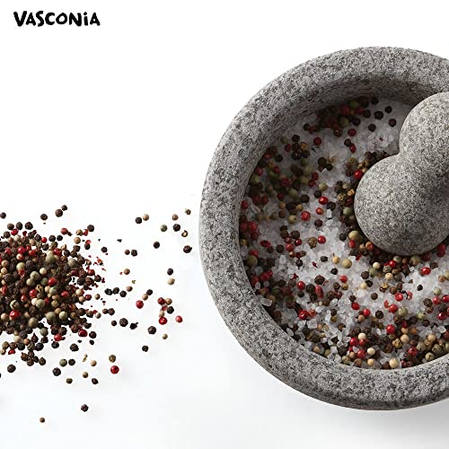 Vasconia 4-Cup Granite Molcajete Mortar and Pestle, Gray
