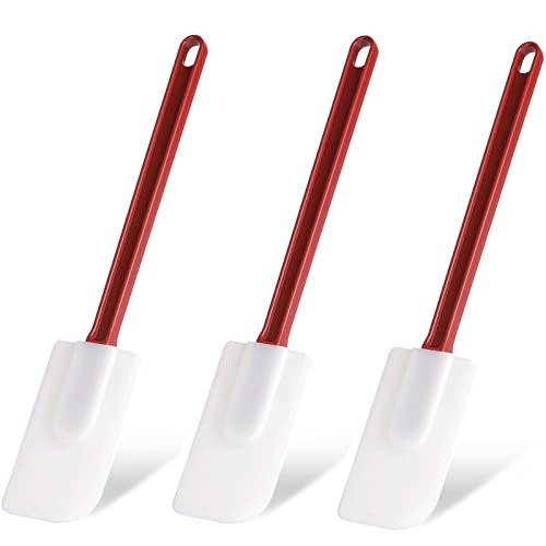 Silicone Rubber Spatula, Commercial Spatula, 3PCS Heat Resistant Silicone Spatula, Dishwasher-Safe, for Mixing, Frying & Spreading without Scratching Your Nonstick Pan Set 3 (10 inch)