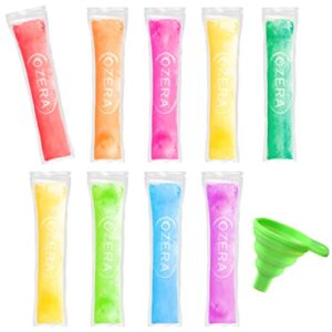 300 pack popsicle bags, ice pop bags for kids adults, disposable freeze pops bags diy popsicle pouches yogurt tubes, healthy snacks fruit smoothies and ice party favors with funnel