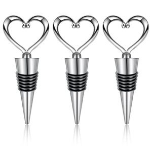 3pcs wine stopper reusable wine stoppers heart shape wine beverage bottle stopper bottle cover wine outlet cap for wine champagne beer collection