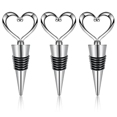 3PCS Wine Stopper Reusable Wine Stoppers Heart Shape Wine Beverage Bottle Stopper Bottle Cover Wine Outlet Cap for Wine Champagne Beer Collection