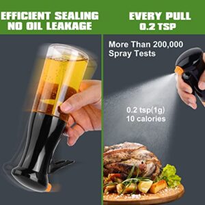 Oil Sprayer for Cooking, Upgraded Olive Oil Sprayer Bottle, Air Fryer Accessories, Oil Mister for Air Fryer, 7oz/200ml Oil Vinegar Spritzer, Kitchen Gadgets for Salad, BBQ, Roasting (Black)