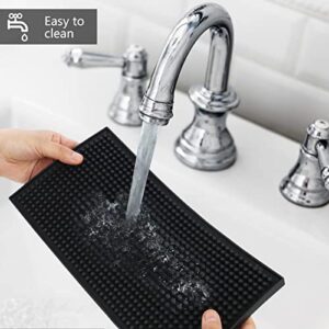 XieNie Bar Mat 6 x 12 Small Black, Coffee Mat for Home Bar, Rubber Bar Service Spill Mat for Cocktail Bartender Kitchen Countertop, PVC Counter Top Cup Mats Glasses Drying Mat, 1PCS