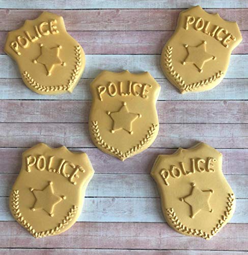 Police Badge Shield Cookie Cutter, 4" Made in USA by Ann Clark
