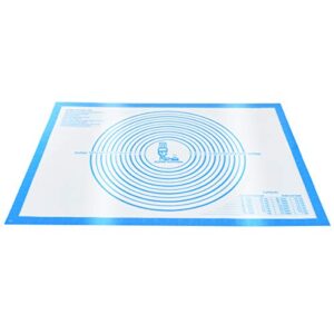 Nonstick Silicone Pastry Mat Extra Large with Measurements 28''By 20'' for Silicone Baking Mat, Counter Mat, Dough Rolling Mat,Fondant/Pie Crust Mat By Folksy Super Kitchen (20×28, Blue)