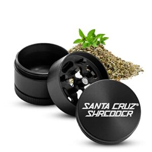 Santa Cruz Shredder Herb Grinder 3 Piece Medium 2 1/8" Superior Grip and Aluminium (Black)